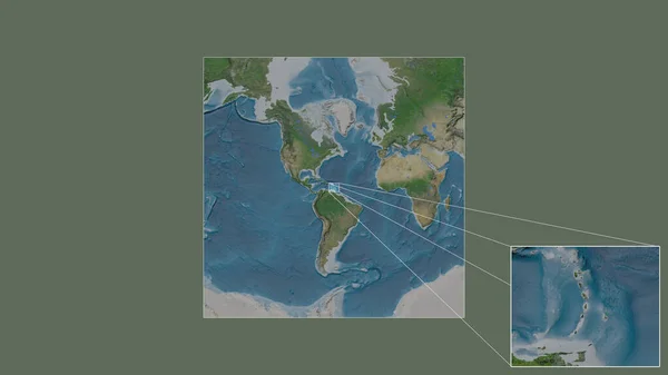 Rozšířená Zvětšená Oblast Svaté Lucie Byla Extrahována Rozsáhlé Mapy Světa — Stock fotografie