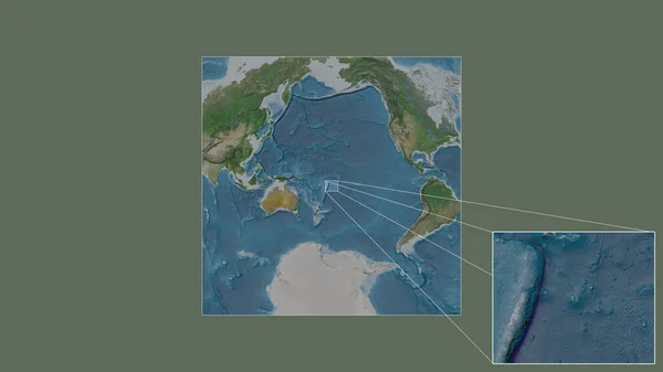 Área Expandida Ampliada Niue Extraída Mapa Larga Escala Mundo Com — Fotografia de Stock