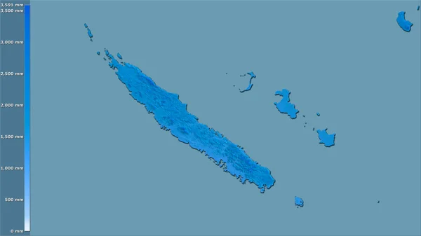 Precipitación Anual Dentro Del Área Nueva Caledonia Proyección Estereográfica Con —  Fotos de Stock