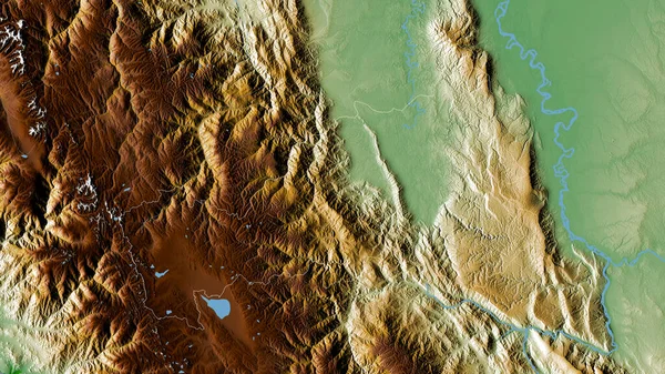 帕斯科 秘鲁地区 湖泊和河流的彩色阴影数据 形状与它的国家相对应 3D渲染 — 图库照片