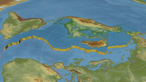 Plaque Tectonique Nord Américaine Agrandie Extrudée Tournée Vers Nord Carte — Photo