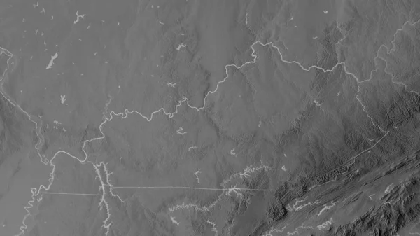 Kentucky Stato Degli Stati Uniti Mappa Scala Grigi Con Laghi — Foto Stock