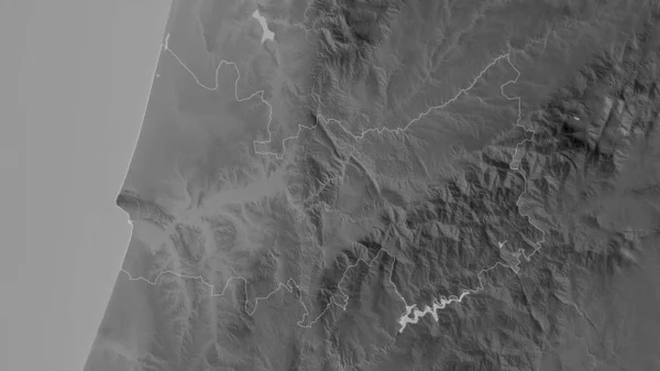 Coimbra Okres Portugalsko Šedá Mapa Jezery Řekami Tvar Rýsoval Jeho — Stock fotografie