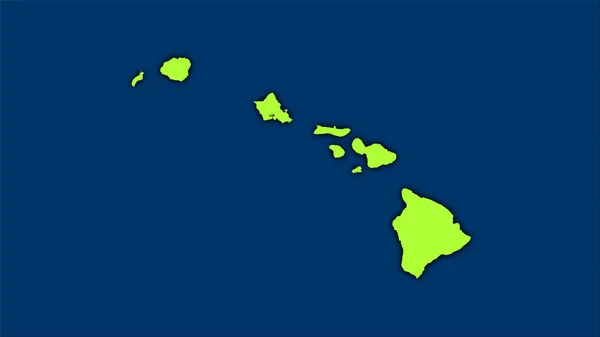 Oppervlakte Van Verenigde Staten Hawaï Kaart Van Bestuurlijke Streken Stereografische — Stockfoto