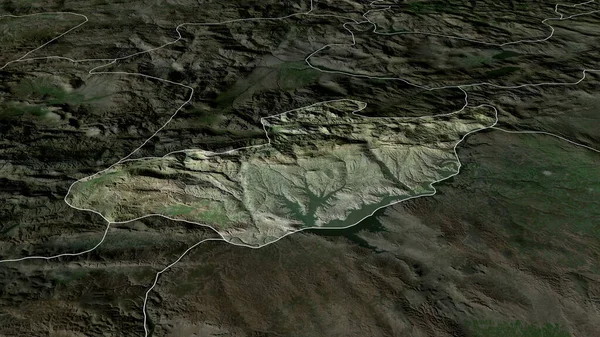 阿迪亚曼省 土耳其放大和突出 卫星图像 3D渲染 — 图库照片