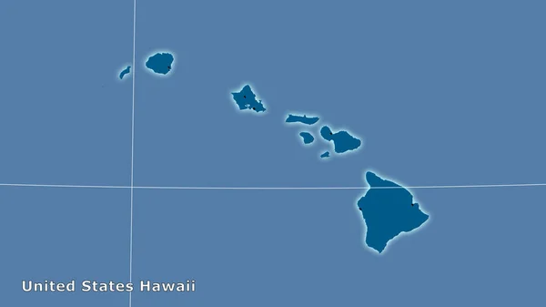 Hawaii Gebiet Der Vereinigten Staaten Auf Der Soliden Karte Der — Stockfoto