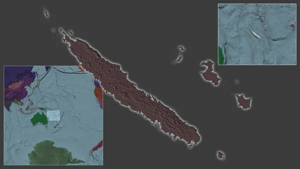 Close New Caledonia Its Location Region Center Large Scale World — Stock Photo, Image