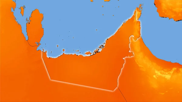 Área Dos Emirados Árabes Unidos Mapa Anual Temperatura Projeção Estereográfica — Fotografia de Stock