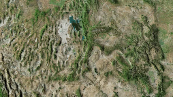 Utah État Des États Unis Imagerie Satellite Forme Tracée Contre — Photo