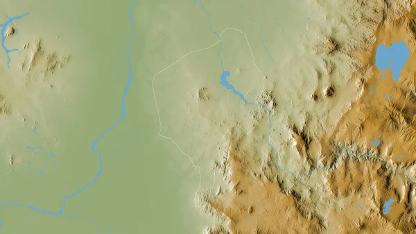Kék Nílus Szudán Állam Színes Árnyalatok Tavakkal Folyókkal Alakzat Körvonalazódik — Stock Fotó