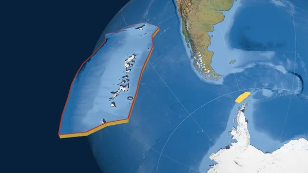 Shetlandská Tektonická Deska Protáhla Prezentovala Proti Zeměkouli Satelitní Snímky Vykreslování — Stock fotografie