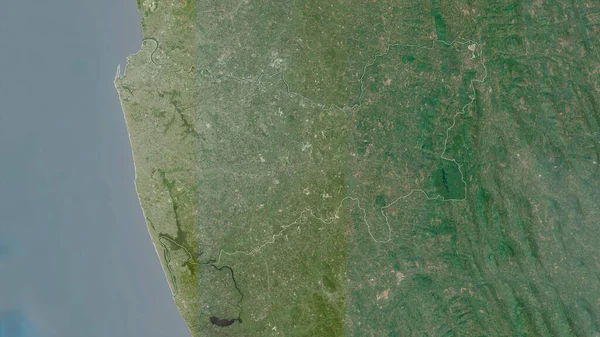 Colombo District Sri Lanka Satellite Imagery Shape Outlined Its Country — Stock Photo, Image