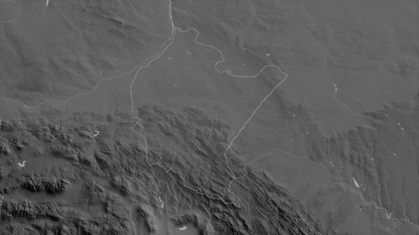 Subcarpático Voivodato Polonia Mapa Escala Grises Con Lagos Ríos Forma — Foto de Stock