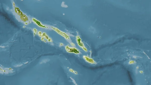 Obszar Wysp Salomona Satelicie Mapa Projekcji Stereograficznej Surowa Kompozycja Warstw — Zdjęcie stockowe