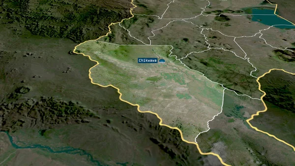 Chikwawa Malawi Ilçesi Sermaye Ile Yakınlaştırıldı Vurgulandı Uydu Görüntüleri Görüntüleme — Stok fotoğraf
