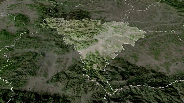 Alba Comté Roumanie Zoomé Mis Évidence Imagerie Satellite Rendu — Photo