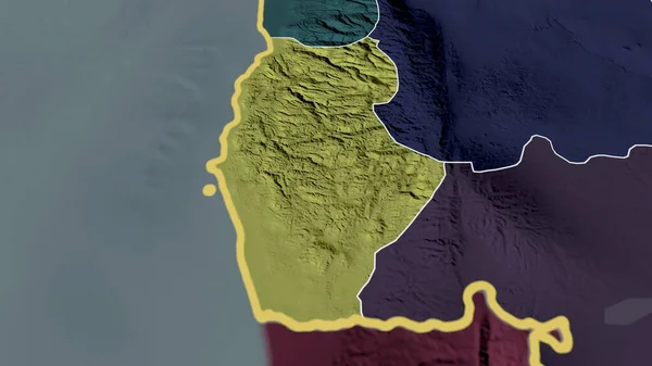 タルタス シリアの州が拡大し 強調した 行政区画の色と衝突した地図 3Dレンダリング — ストック写真