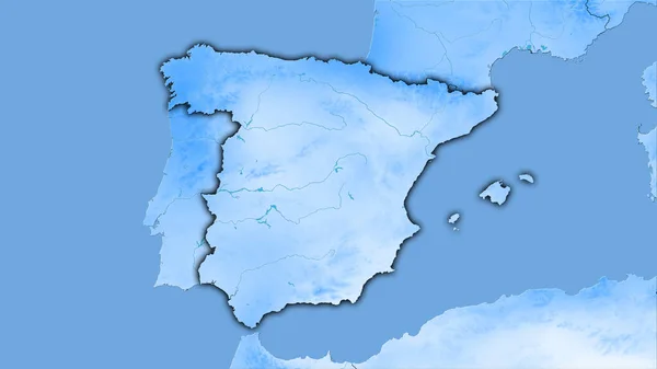 Zona España Mapa Anual Precipitación Proyección Estereográfica Composición Bruta Capas —  Fotos de Stock