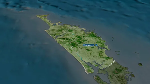 Northland Regionalrat Von Neuseeland Vergrößert Und Mit Kapital Hervorgehoben Satellitenbilder — Stockfoto