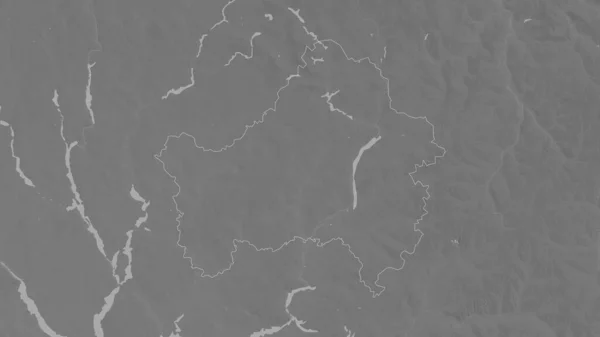 Bryansk Region Russia Grayscaled Map Lakes Rivers Shape Outlined Its — Stock Photo, Image