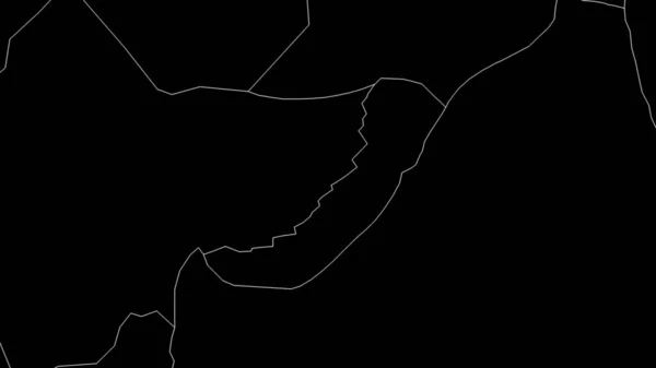 Tectonic plates borders within areas adjacent to the Okinawa tectonic plate. Black background. Van der Grinten I projection (oblique transformation). Compositing tool