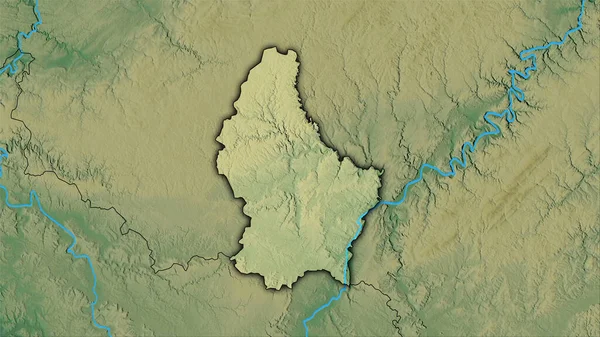 Zona Luxemburgo Mapa Topográfico Relieve Proyección Estereográfica Composición Bruta Capas — Foto de Stock