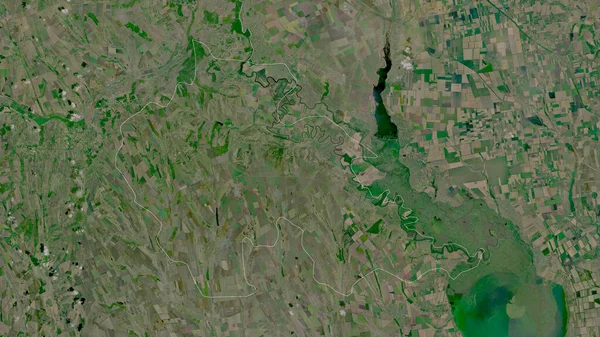 Stefan Voda摩尔多瓦区卫星图像 形状与它的国家相对应 3D渲染 — 图库照片