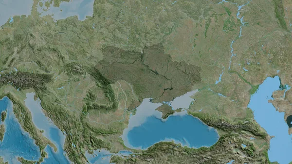 ウクライナは拡大し 衛星画像 3Dレンダリング — ストック写真