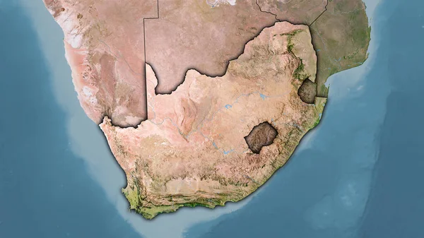 South Africa Area Satellite Map Stereographic Projection Raw Composition Raster — Stock Photo, Image