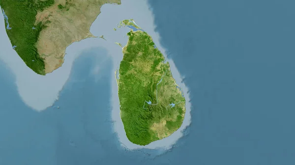 Obszar Sri Lanki Mapie Satelitarnej Projekcji Stereograficznej Surowy Skład Warstw — Zdjęcie stockowe