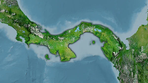 Stereografik projeksiyondaki C uydusunun panama alanı - koyu parlak dış hatlı raster tabakalarının ham bileşimi