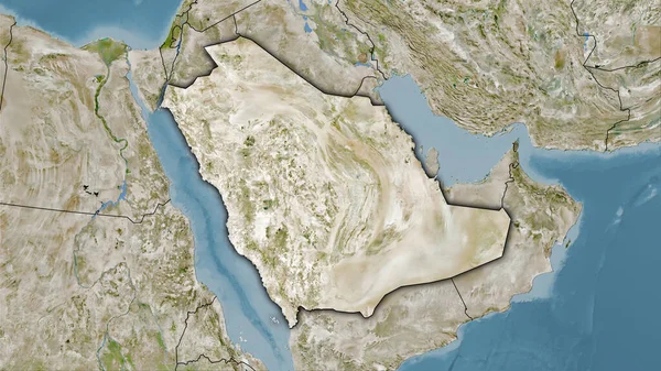 Saudiarabien Område Satelliten Karta Stereografisk Projektion Sammansättning Raster Lager Med — Stockfoto