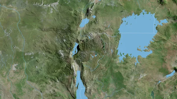 Rwanda Zoomade Och Grannskap Satellitbilder Rendering — Stockfoto