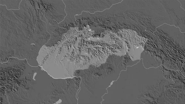 Eslovaquia Mapa Elevación Dos Niveles Proyección Estereográfica Composición Cruda Las —  Fotos de Stock