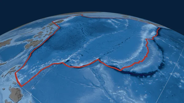 Φιλιππινέζικη Τεκτονική Πλάκα Που Περιγράφεται Στην Υδρόγειο Τοπογραφία Και Βαθυμετρία — Φωτογραφία Αρχείου