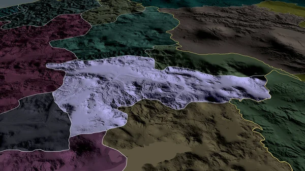 Agri Provincia Turquía Zoomed Destacó Mapa Coloreado Tocado División Administrativa — Foto de Stock