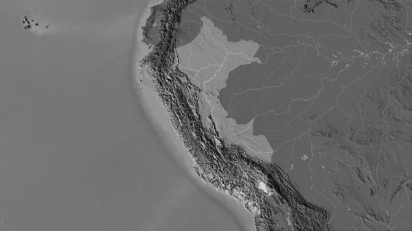 Peru Område Galla Höjd Karta Stereografisk Projektion Sammansättning Raster Skikt — Stockfoto