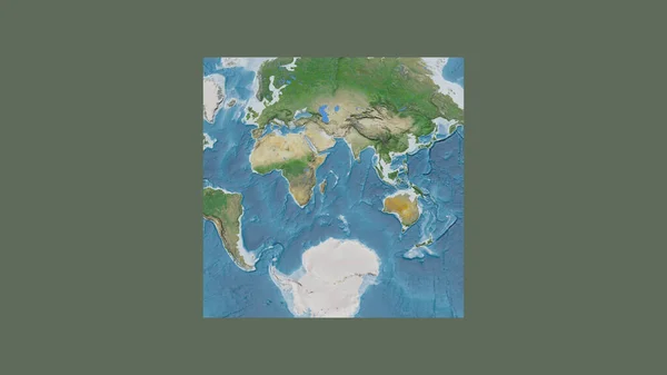 Square Frame Large Scale Map World Oblique Van Der Grinten — Stock Photo, Image