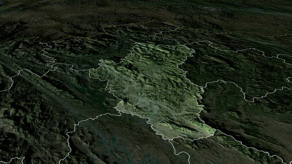 トゥエンクアン ベトナムの州は拡大し 強調した 衛星画像 3Dレンダリング — ストック写真