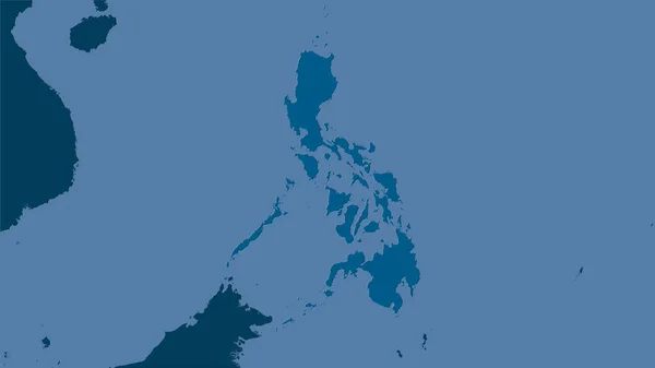 Philippines area on the solid map in the stereographic projection - raw composition of raster layers