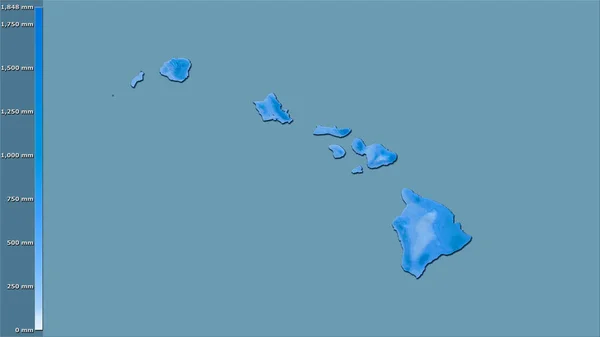 Neerslag Van Het Natste Kwart Het Amerikaanse Hawaii Gebied Stereografische — Stockfoto