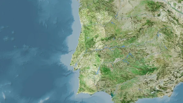 Zona Portugaliei Harta Prin Satelit Proiecția Stereografică Compoziția Brută Straturilor — Fotografie, imagine de stoc