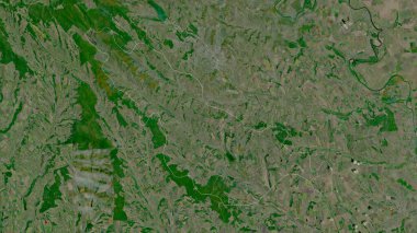 Ialoveni, Moldova bölgesi. Uydu görüntüleri. Ülke alanına göre şekillendirilmiş. 3B görüntüleme