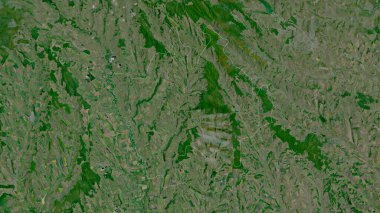 Hincesti, Moldova bölgesi. Uydu görüntüleri. Ülke alanına göre şekillendirilmiş. 3B görüntüleme.