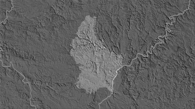 Stereografik projeksiyondaki bilek yüksekliği haritasında Lüksemburg alanı - raster katmanlarının ham bileşimi