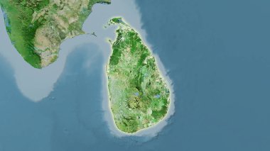 Stereografik projeksiyondaki D uydusu üzerinde Sri Lanka alanı - ışık saçan ana hatlı raster tabakalarının ham bileşimi