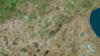 Siliana, Tunus Valisi. Uydu görüntüleri. Ülke alanına göre şekillendirilmiş. 3B görüntüleme