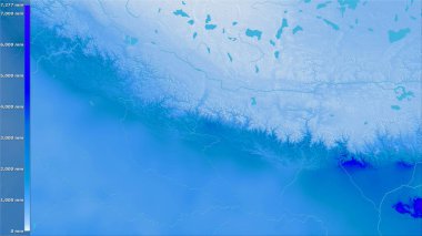 Nepal bölgesinde efsanevi stereografik projeksiyonda yıllık yağış - raster katmanlarının ham bileşimi