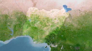 Stereografik projeksiyondaki C uydusunun Nijerya bölgesi - raster katmanlarının ham bileşimi