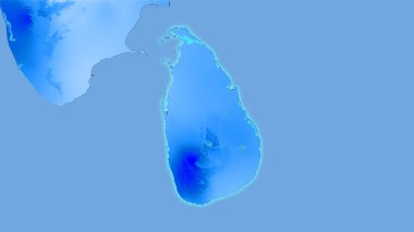 Stereografik projeksiyondaki yıllık yağış haritasında Sri Lanka alanı - ışık saçan ana hatlı raster tabakalarının ham bileşimi